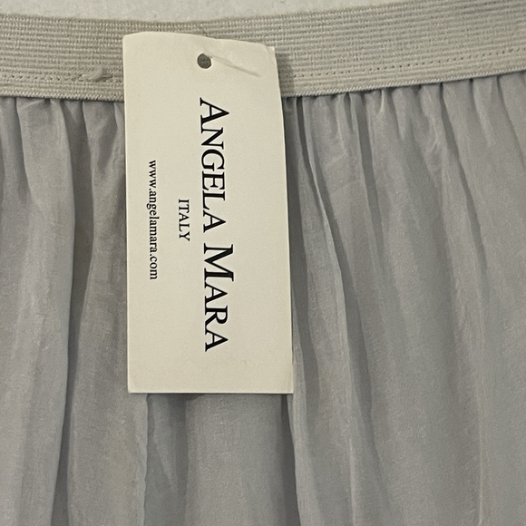 NWT Angela Mara 100% Silk Palazzo Pants Womens 10 Dove Gray Wide-Leg. $110 - Picture 12 of 13